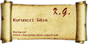 Kurunczi Géza névjegykártya