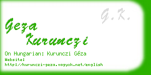 geza kurunczi business card