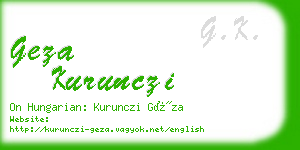 geza kurunczi business card